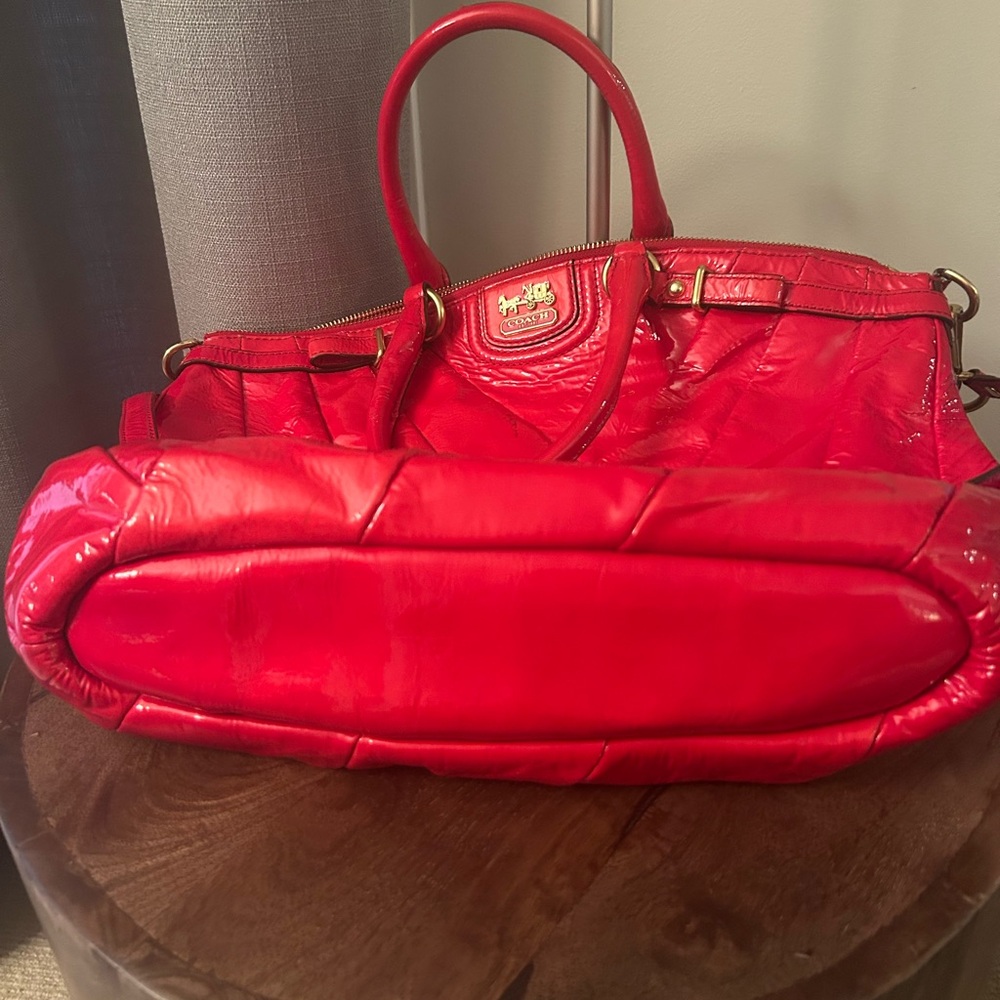 Coach Vibrant Pinky Red Patent Shoulder Bag - Picture 7 of 7